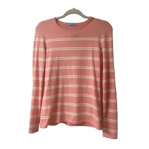 J. McLaughlin sweater pink & cream stripe Small